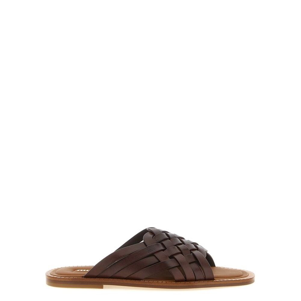 Miu Miu Women Waxed Leather Sandals